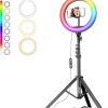 10-inch RGB Ring Light with 2.1m Tripod Stand product shot displaying key design features and visual details for e-commerce cataloging.