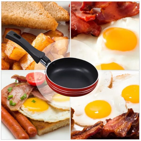 1x Mini Frying Pan with 14cm Non-Stick Surface for Eggs & Pancakes product shot displaying key design features and visual details for e-commerce cataloging.