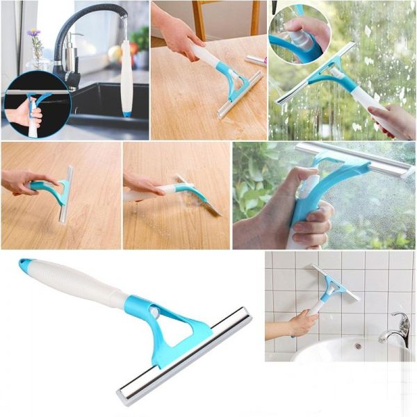 3-in-1 Wonder Spray Window Squeegee with Glass Cleaning Wiper Blade