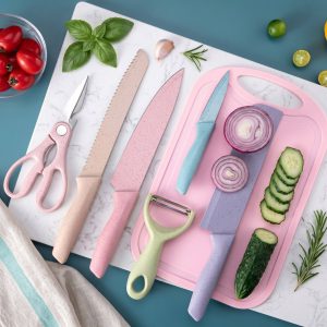 6-Piece Kitchen Knife Set with Corrugated Blade product shot displaying key design features and visual details for e-commerce cataloging.