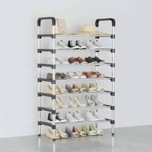 7-Layer Stainless Steel Shoe Rack product shot displaying key design features and visual details for e-commerce cataloging.
