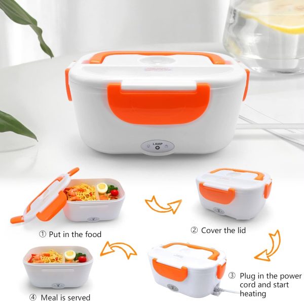 Electric Lunch Box Portable Food Heater and Warmer for Home and Office Use product shot displaying key design features and visual details for e-commerce cataloging.