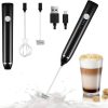 Electric Milk Frother with 2-in-1 Double Whisk, USB Rechargeable Foam Maker product shot displaying key design features and visual details for e-commerce cataloging.