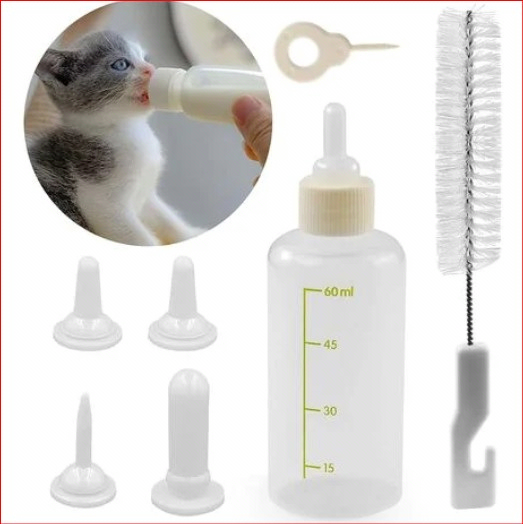 Pet Nursing Bottle Set for Puppies and Kittens with Soft Silicone Nipples
