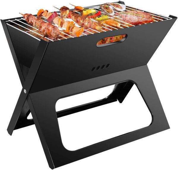 Portable BBQ Grill with Folding X-Type Frame (44cm x 27.5cm) product shot displaying key design features and visual details for e-commerce cataloging.