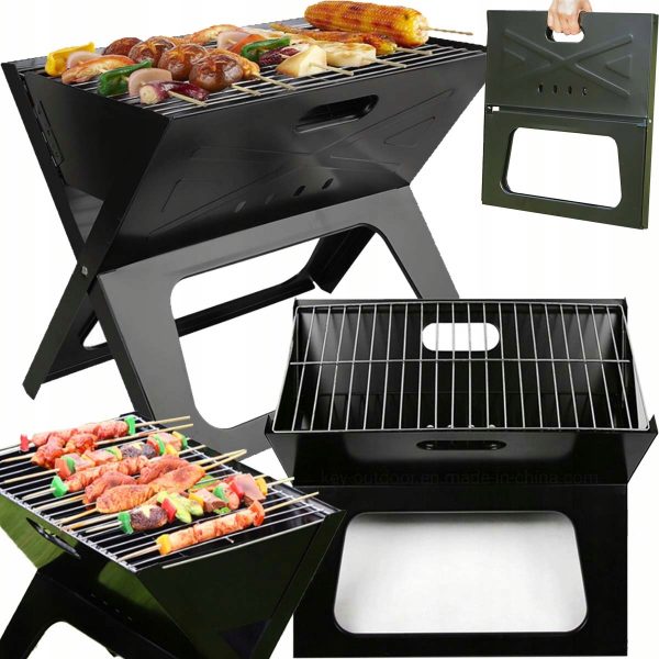 Portable BBQ Grill with Folding X-Type Frame (44cm x 27.5cm) product shot displaying key design features and visual details for e-commerce cataloging.