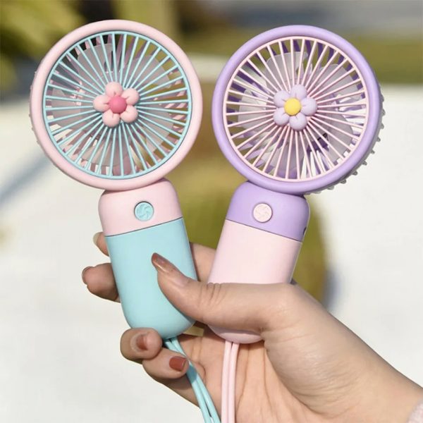 Portable Handheld Fan - USB Rechargeable Soft Silicone Mini Pocket Fan product shot displaying key design features and visual details for e-commerce cataloging.