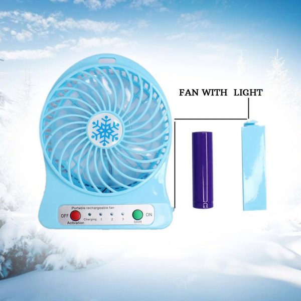Portable Rechargeable Mini USB Fan Handheld & Desk-Mountable Air Cooler product shot displaying key design features and visual details for e-commerce cataloging.