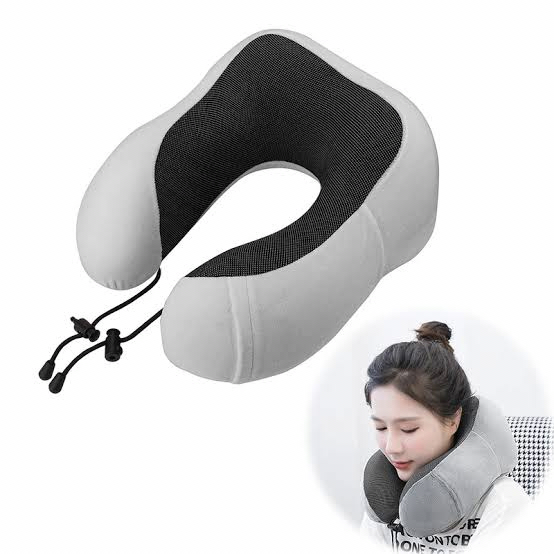 U-Shaped Memory Foam Travel Neck Pillow with Massage and Cervical Support