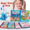 Magic Water Drawing Book with Reusable Non-Toxic Montessori Coloring Pages for Kids