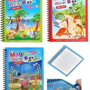 Magic Water Drawing Book with Reusable Non-Toxic Montessori Coloring Pages for Kids product shot displaying key design features and visual details for e-commerce cataloging.